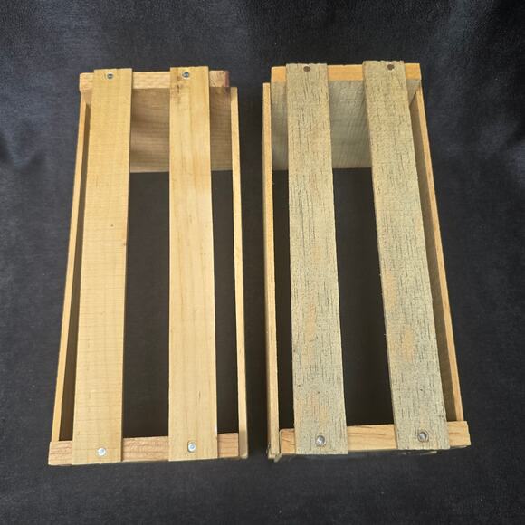 Vintage Peaches Music CD Wooden Crate Record Store Display Box 12x6x6 Set of 2 - Picture 4 of 12